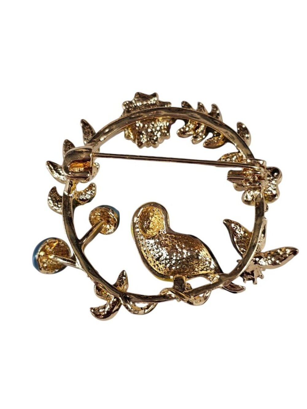 Betsey Johnson Lovely Flower & a Bird Crystal Brooch Pin Designer Cutie - Picture 2 of 7